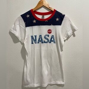 NASA White and Navy Star Women's T-Shirt